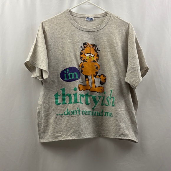 Other - Vintage Garfield And Friends Jim Davis 1978 T-shirt Gray Cropped Unisex Size Med